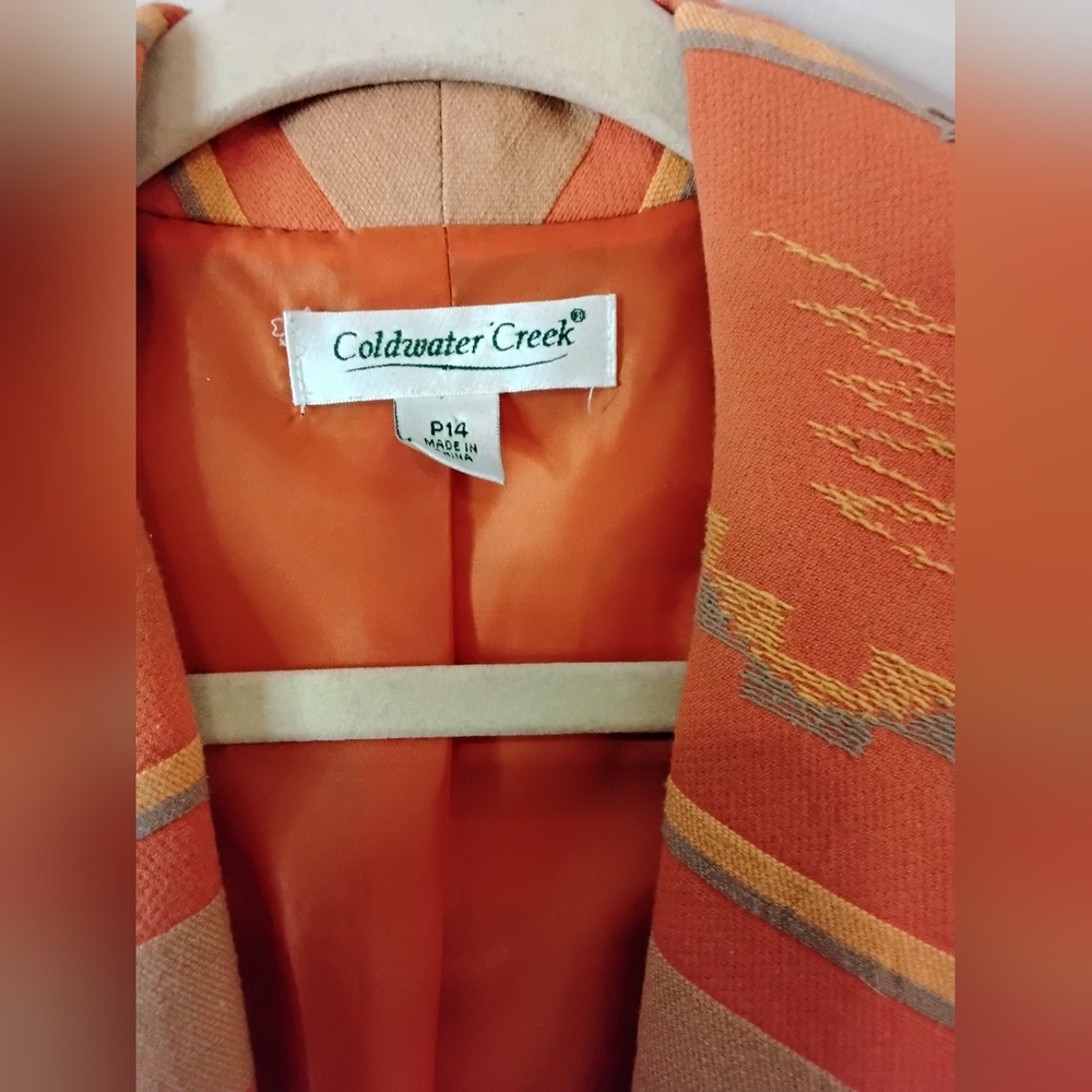 Orange Patterned Women's Jacket - image 3